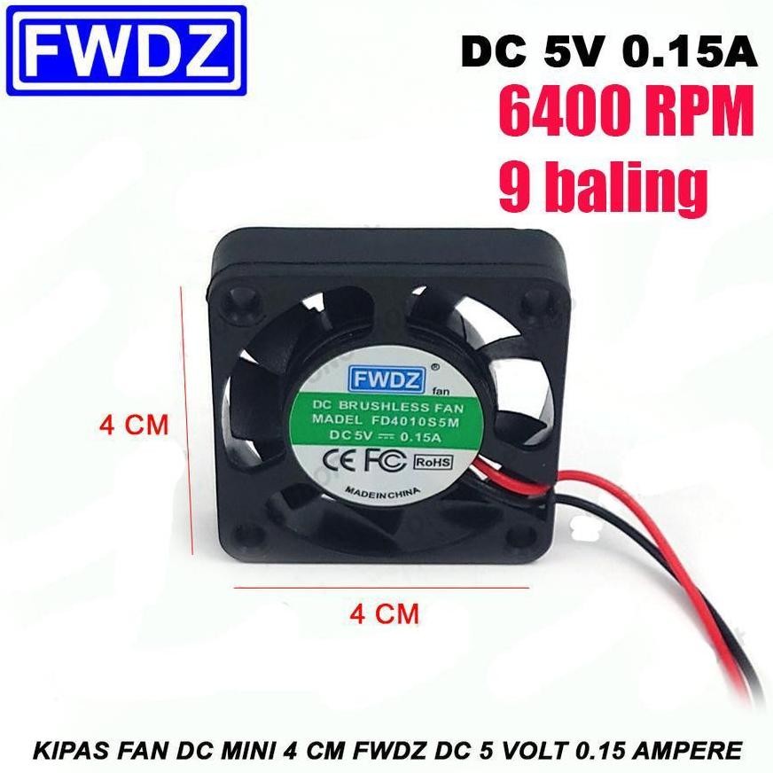 DF5 }} Kipas Fan DC Mini 4 cm FWDZ DC 5 Volt 0.15 Ampere USB 5v 2pin cooling fan turbo stb router mo