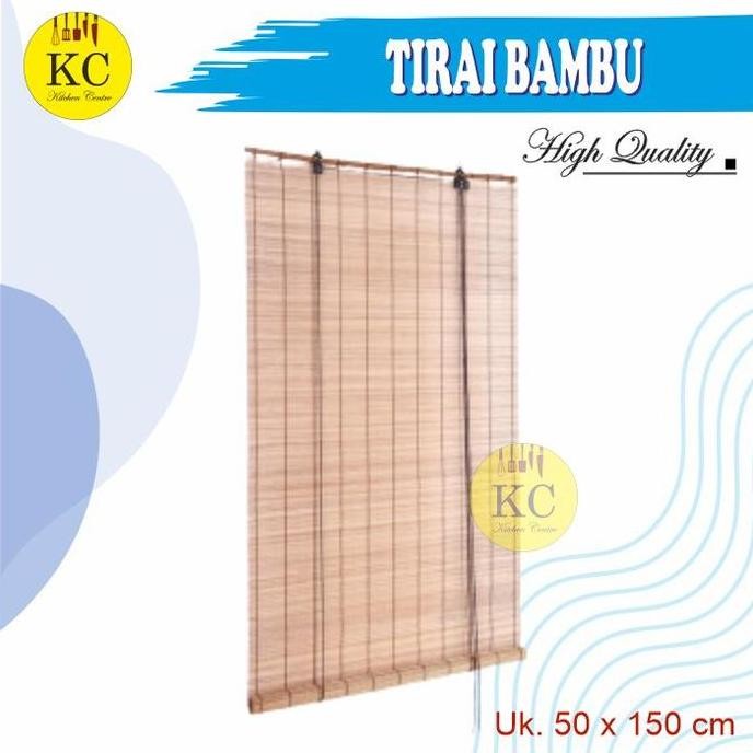 Tirai Bambu Kerai Bambu Putih 50 X 150 Cm