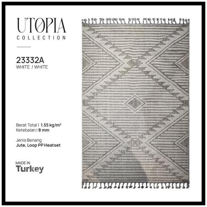 Karpet Anyaman Minimalis Bermotif Utopia ~ 160X230 Cm