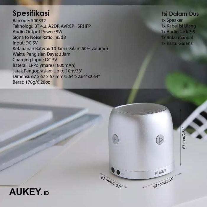 Aukey SK-M31 Mini Wireless Bluetooth Speaker 500332 Original Terbaru Berkualitas