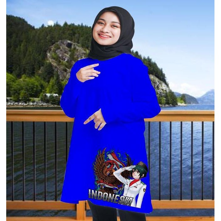 (Allthebest) Kaos Tunik Kaos Garuda Indonesia Kaos Agustusan Kaos Merah Putih Tunik-kaos tunik kemer