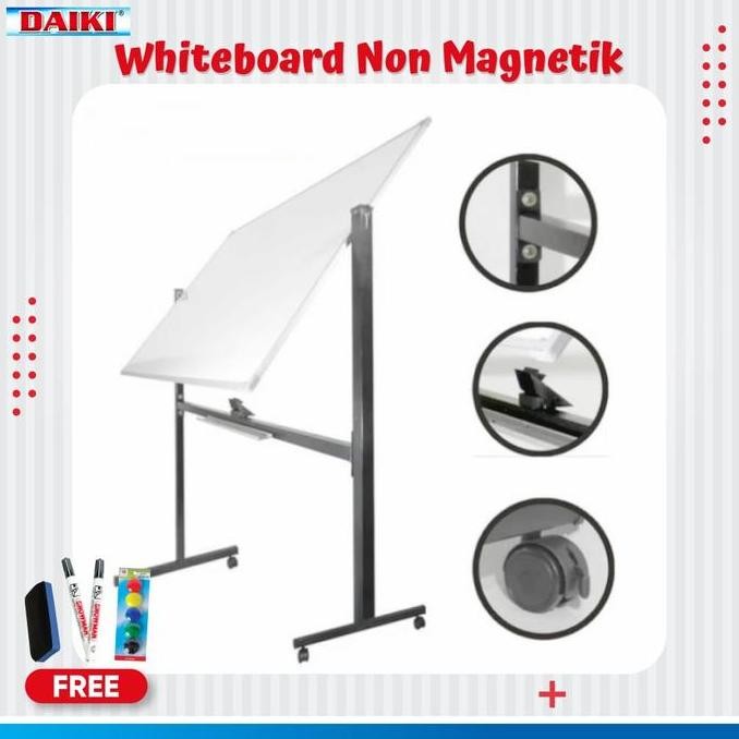 

Whiteboard / Papan Tulis Non Magnetic Kenzou Single Face Uk 120X180 Cm