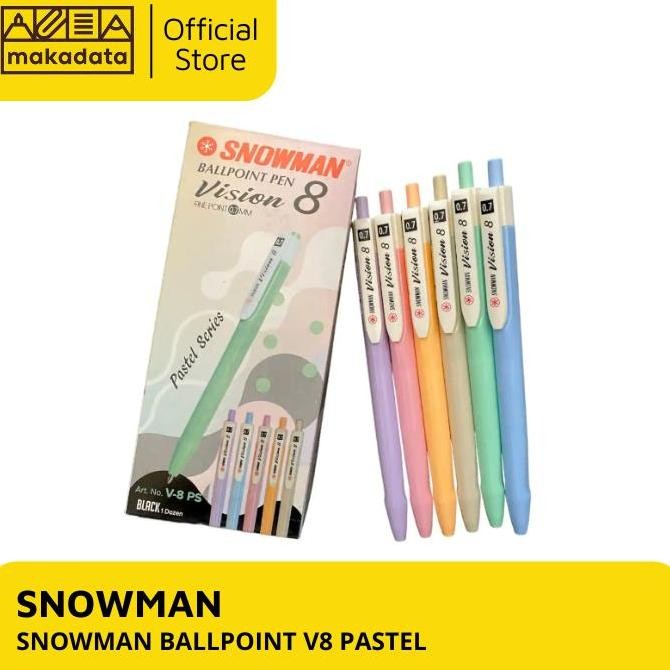 

Snowman Ballpoint V8 Pastel Hitam (1 Pack)