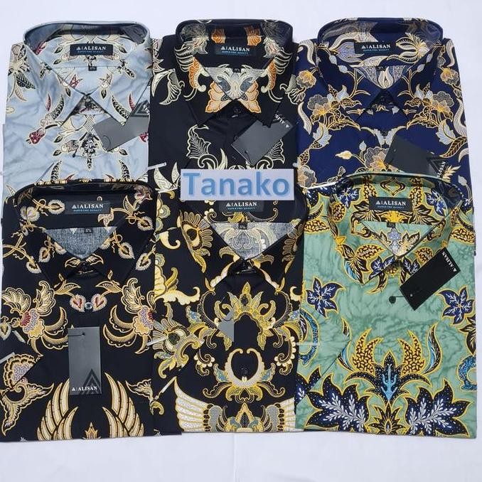 KEMEJA BATIK ALISAN LENGAN PENDEK BSIZE 16.5 17.17.5. JUMBO