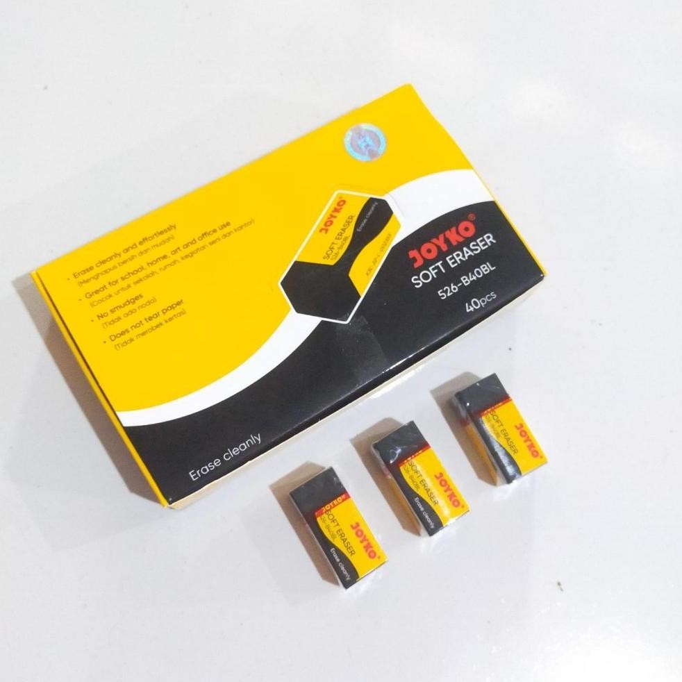 

ERASER PENGHAPUS JOYKO 526-B40BL HITAM BERSIH / PENGHAPUS JOYKO UKURAN KECIL / PENGHAPUS PENSIL 2B JOYKO - FLASH SALE