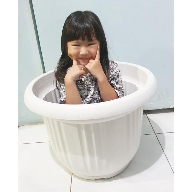 Pot Jumbo 50 Pot Bunga Besar 50Cm Putih Tebal Pot Buah 50 Cm Hitam