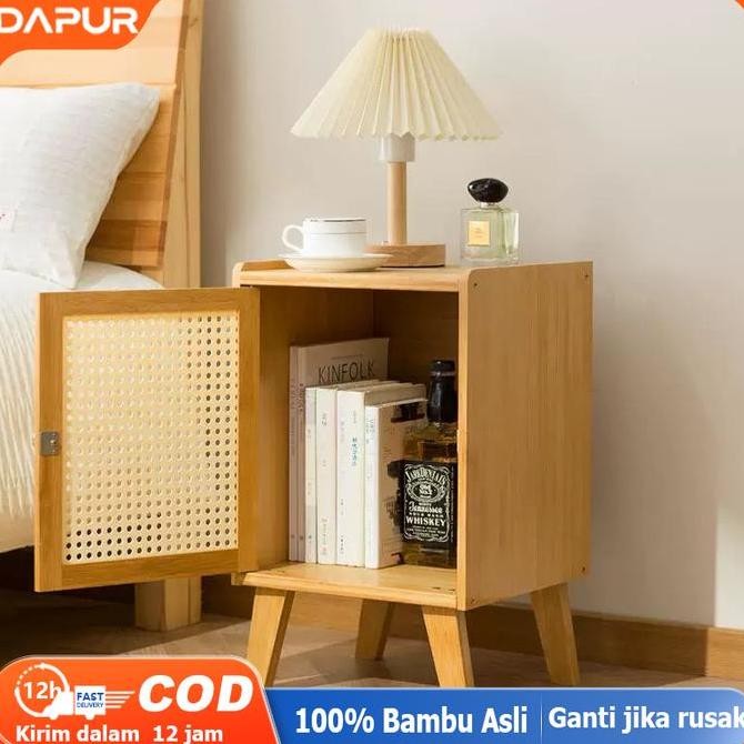 [DH]Meja Nakas Kayu Meja Kecil Meja Rotan Estetik Untuk Kamar Meja Sudut Bedside Table Minimalis loc