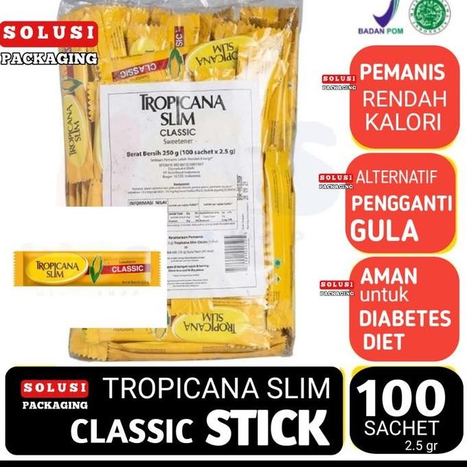 

Baru Tropicana Slim Classic Stick 100pc - Gula Diet Diabet Sachet Hotel & Restoran