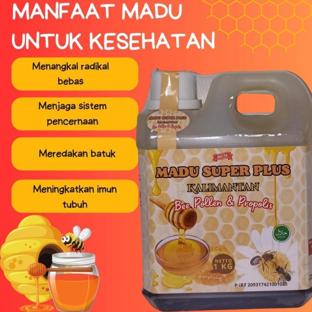 

(Terbaru) Madu Super Plus KALIMANTAN SH 74 1KG Plus bee pollen dan propolis (Terlaris)
