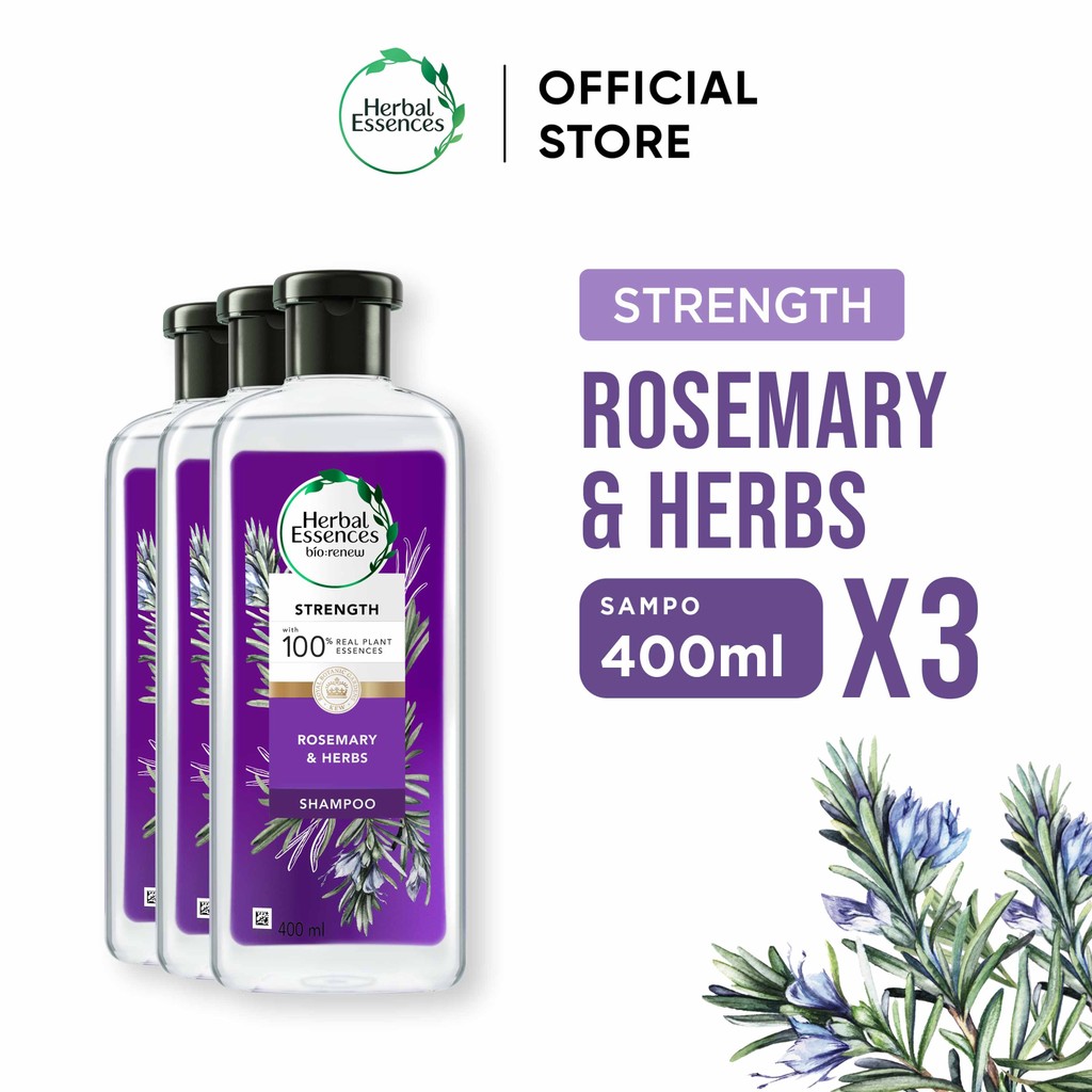 Herbal Essences Bio Renew Moisture Rosemary and Herbs Shampoo 400 ml x 3 pcs