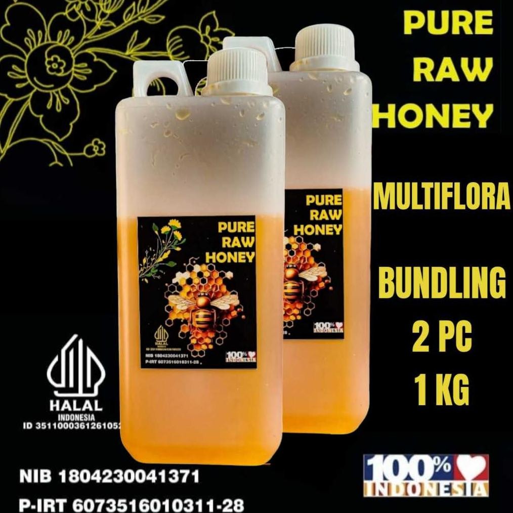 

(Terbaru) Bundling 2 pcs Madu Murni Asli Madu Multiflora 1 Kg - Raw Honey (Terlaris)