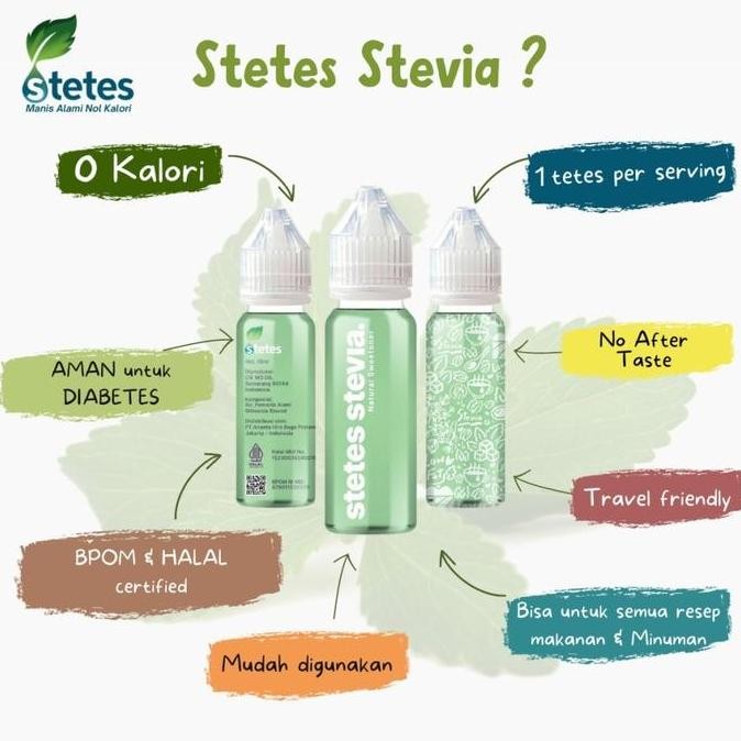 

Baru Stetes Stevia Cair 0 Kalori - Pemanis Alami Sehat Halal BPOM