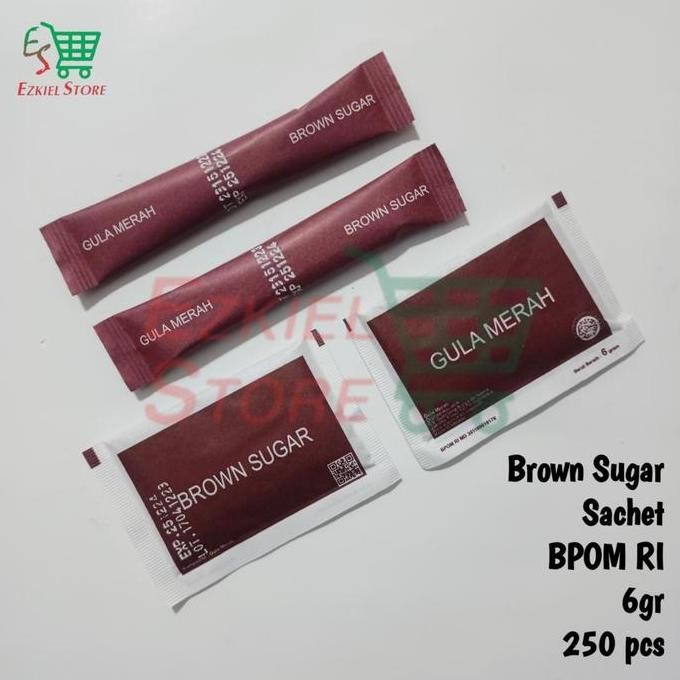 

Baru Brown Sugar Sachet Isi 250pcs - Gula Kotak / Batang untuk Kopi Teh Hotel