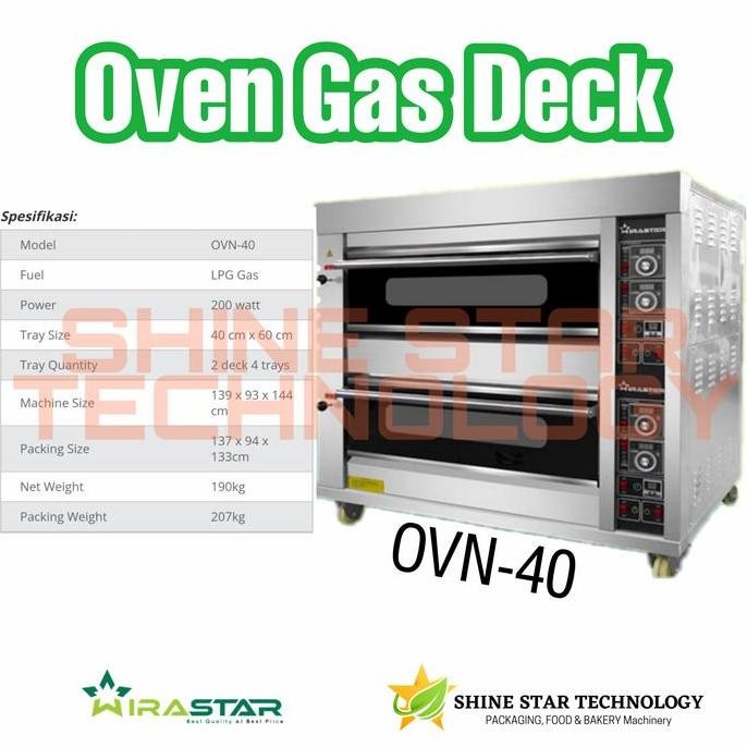 Wirastar Oven Gas Roti Ovn-40 / Oven Deck / Ovn40
