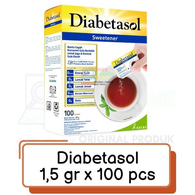 

Baru Diabetasol Sweetener Sachet 1.5gr x 100 | Pemanis Diabetes Rendah Kalori