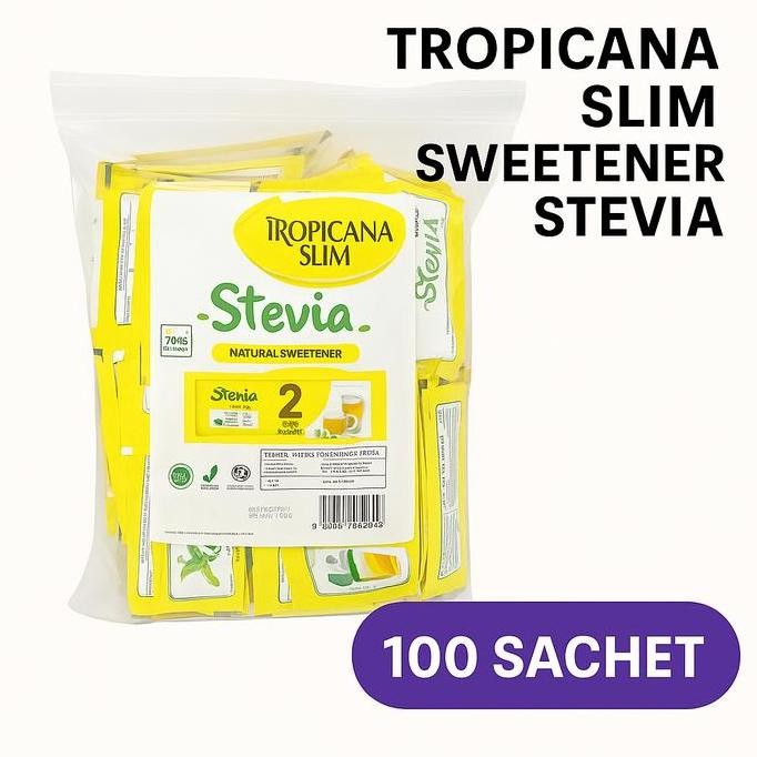 

Baru Tropicana Slim Sweetener Stevia 100 Sachet - Pemanis Alami