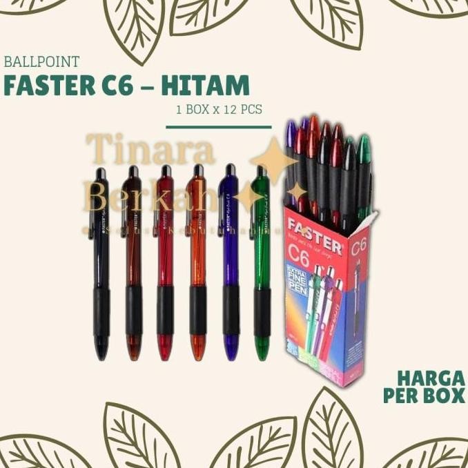 

Pulpen Faster C6 Ballpoint Pen / Pena Pen 0.7Mm / 1 Box Isi 12 Pcs