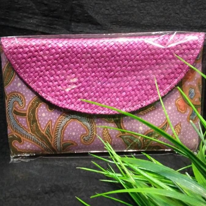 Clutch Batik Lawasan Anyaman Pandan Dompet Tas Gift Khas Indonesia 018