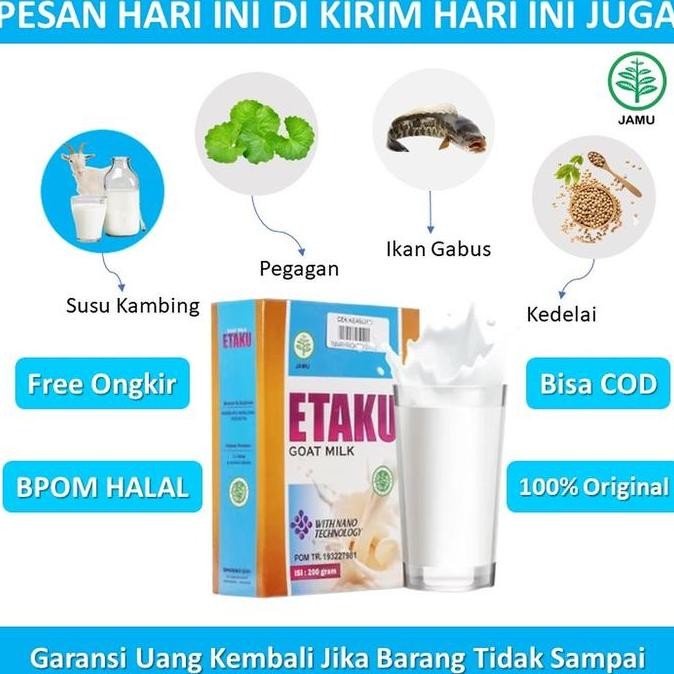 

Grosir Susu Kambing Etaku Herbal Pemulihan Pasca Patah Tulang, Suplemen Patah Tulang, Tulang Kropos, Pengapuran Tulang 100% Asli Original