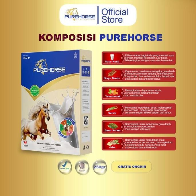 

Sale Susu Kuda Liar Asli Bubuk Organik Purehorse Dari Sumbawa Paket 2 Box Kemasan 250Gr Milk Dairy Rendah Gula