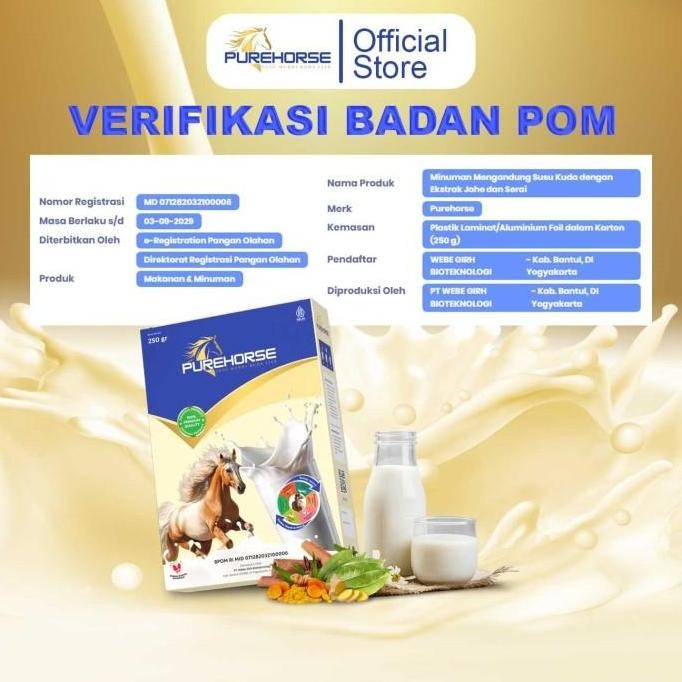 

Murah Pure Horse Susu Kuda Asli R3Ndah Gula Bahan Alami Herbal Kemasan Lebih Banyak 250Gr Per Box Paket 2Box Dairy Milk