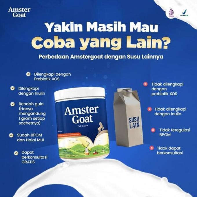 

Murah Amster Goat 3Box - Susu Kambing Amstergoat Solusi Atasi Masalah Pencernaan 250Gr
