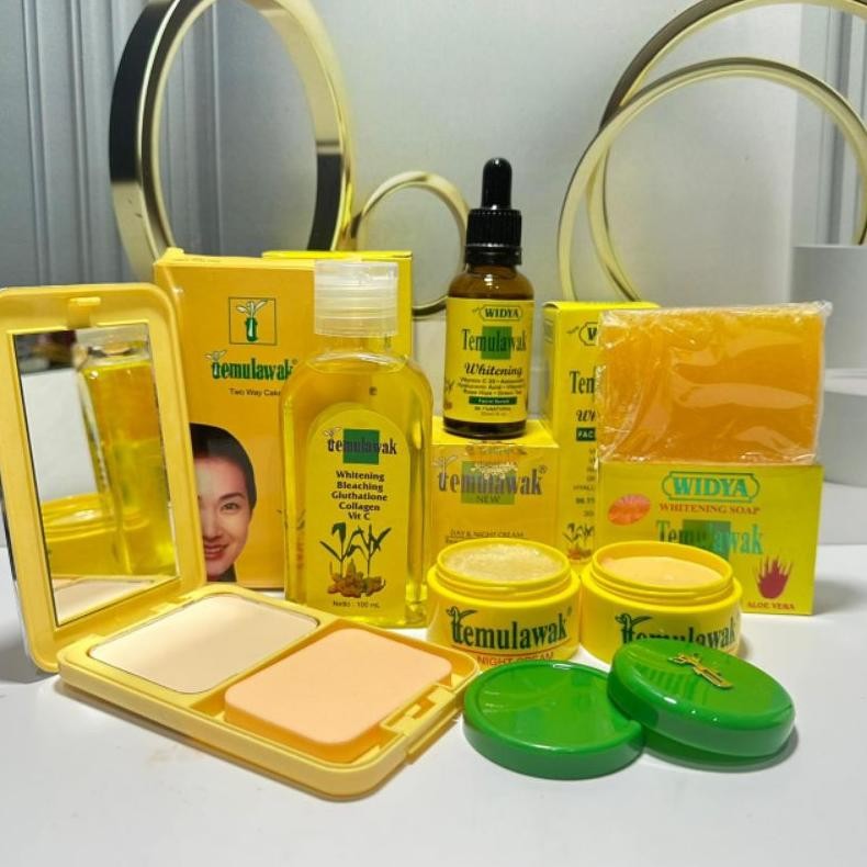 Paket Komplit Cream Temulawak 6in1 with bedak ( cream siang, cream malam, toner, serum, sabun, bedak