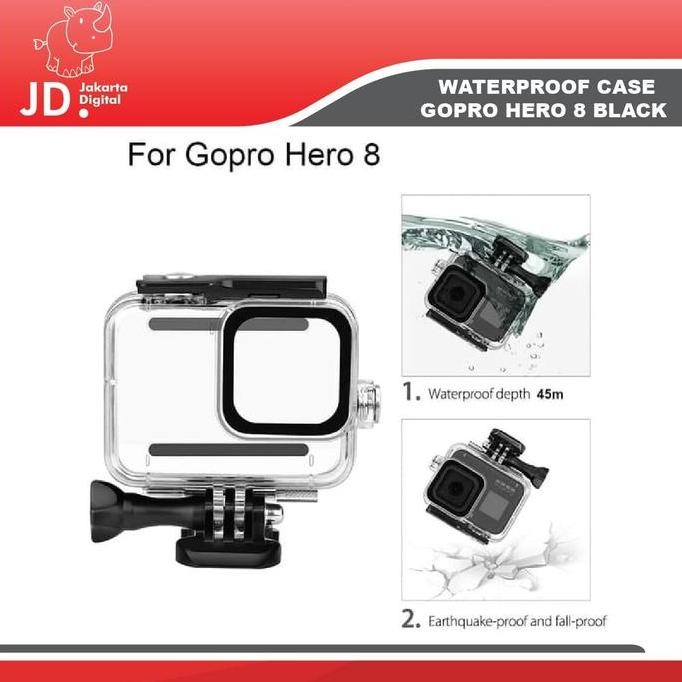 TERBARU WATERPROOF CASE GOPRO HERO 8 BLACK - HOUSING KAMERA UNDERWATER ANTI AIR