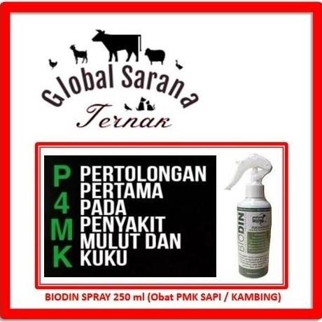TERBARU BIODIN SPRAY 250ML - OBAT PMK SAPI & KAMBING