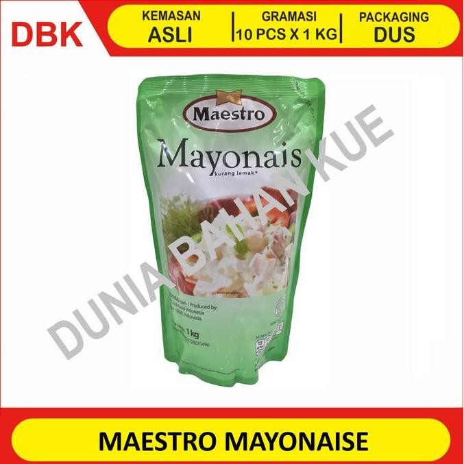 

Tersedia MAESTRO MAYONAISE ORIGINAL 1 KG - 1 DUS 10 PCS