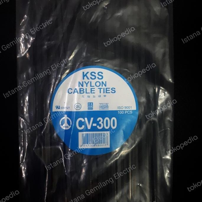 

Diskon! Cable Tie KSS CV-300 30cm x 3.6mm Hitam - Kabel Ties Kuat Isi 100pcs