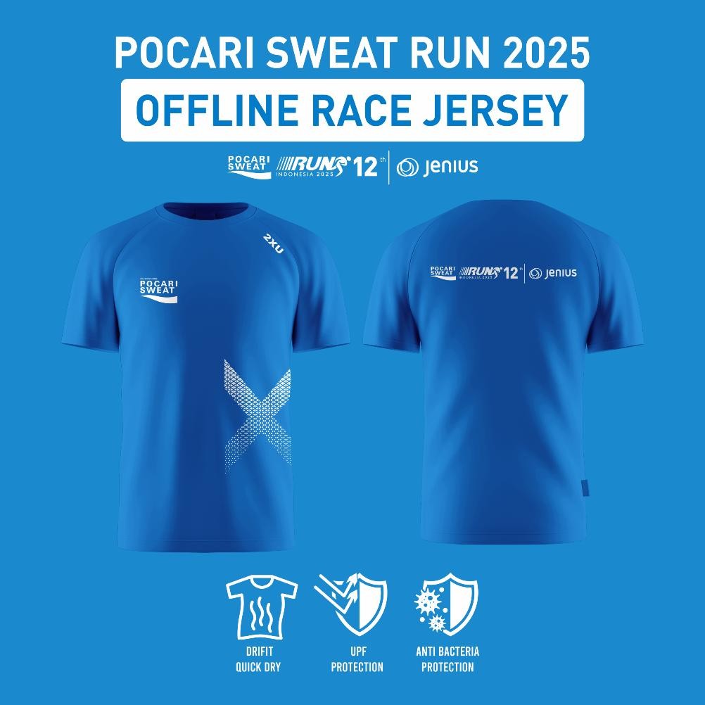 (Terbaru) Jersey Pocari Sweat Run 2025 Virtual Run & Offline Race (Terlaris)