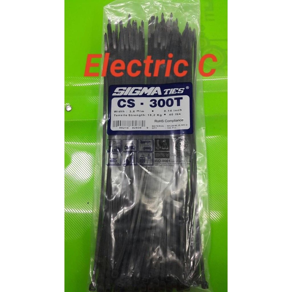 

Diskon! Kabel Ties Sigma CS300T 30cm x 3.6mm Hitam Nylon Tahan Tarik