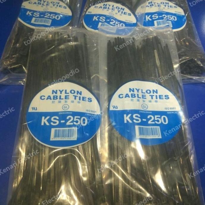 

Diskon! Cable Ties KS 250 x 4.8mm - Tali Ties Nylon Kuat Isi 100pcs