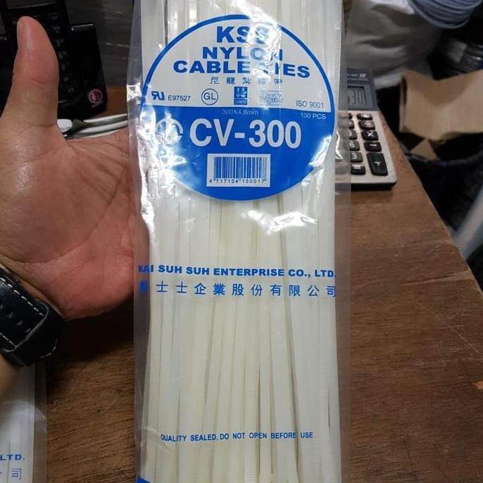 

Diskon! Cable Ties 30cm Putih - Kabel Tis Nylon KSS CV-300 Isi 100pcs