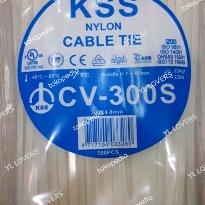 

Diskon! Kabel Ties KSS CV-300S 30cm - Cable Ties Nylon Serbaguna Warna Hitam/Putih