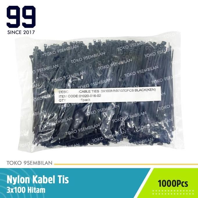 

Diskon! Cable Ties Nylon 3x100mm Hitam Isi 1000pcs Tali Ikat Kabel