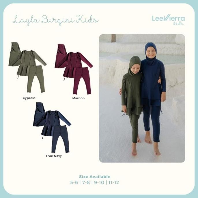 TERBARU - Lee Vierra Layla Burqini Kids, Baju Renang Muslim Anak