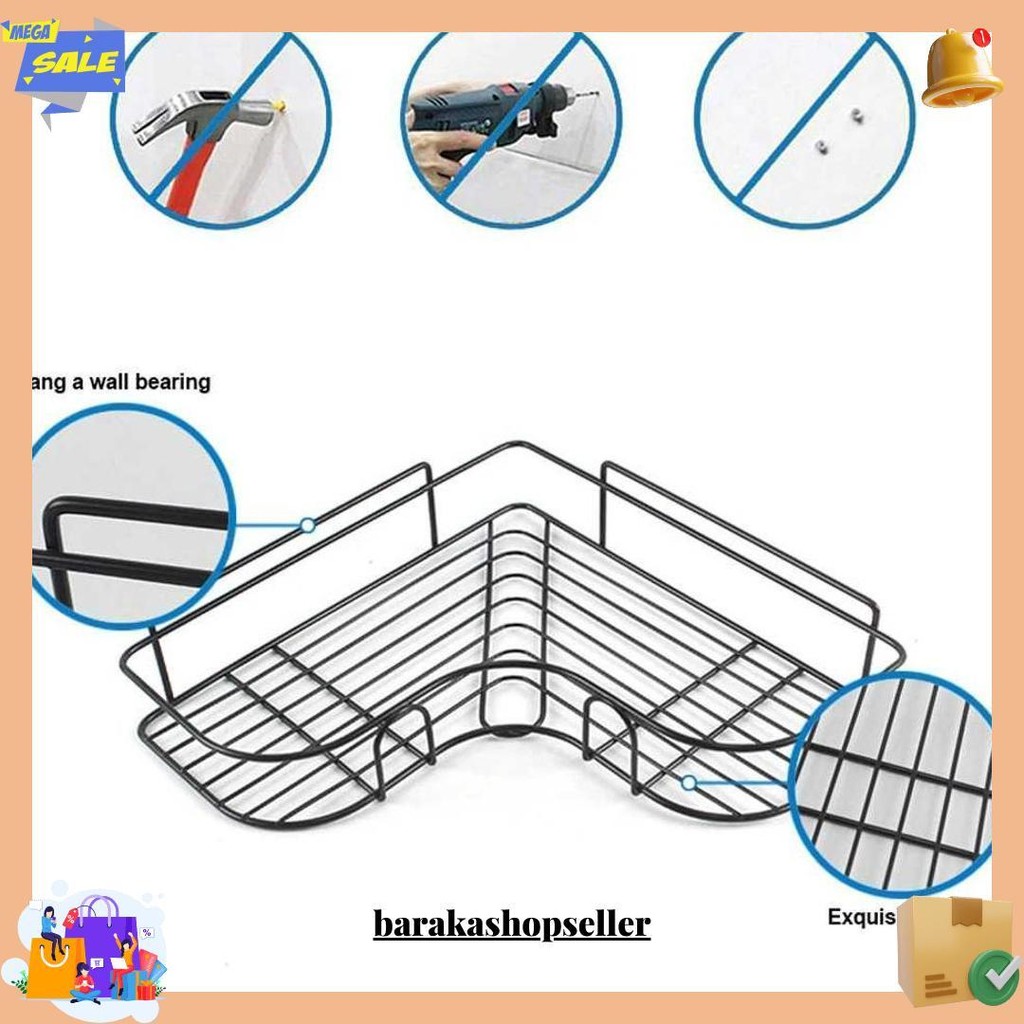 Rak Sudut Kamar Mandi Triangle Corner Shelf Stainless Steel / Rak Sudut Kamar Mandi Alumunium Rak Sa