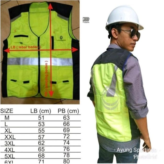 Rompi Safety Vest Pupr Parasut 3M Scothlite Pekerja Pu Project Perumahan Jalan Tol Pekerja Proyek La