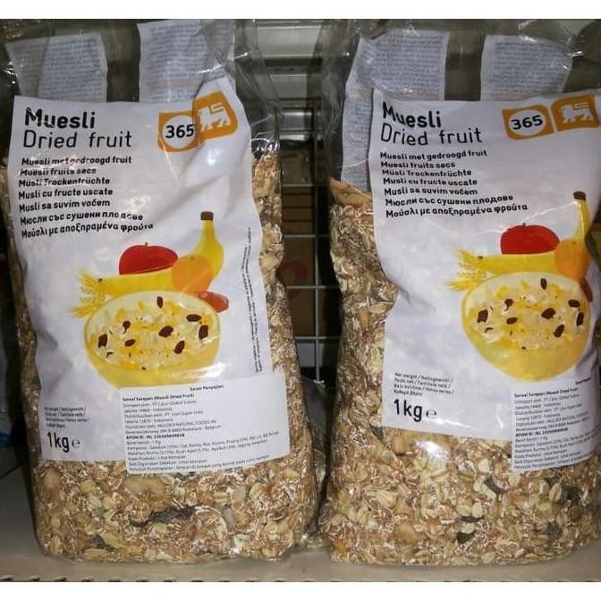

(Allthebest) Muesli 1kg Dried Fruit oat Granola import made in Belgium kualitas TOP