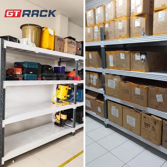 Rak Besi 300Kg 4 Tingkat 2 Meter Rack Gudang Susun Kosmetik Sparepart