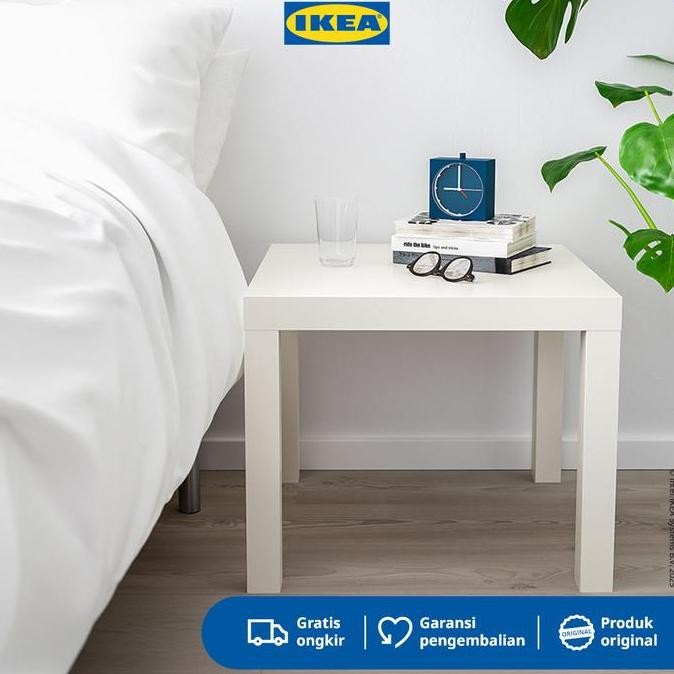 Ikea Lack Meja Kecil Samping Sofa Putih Minimalis 55X55 Cm