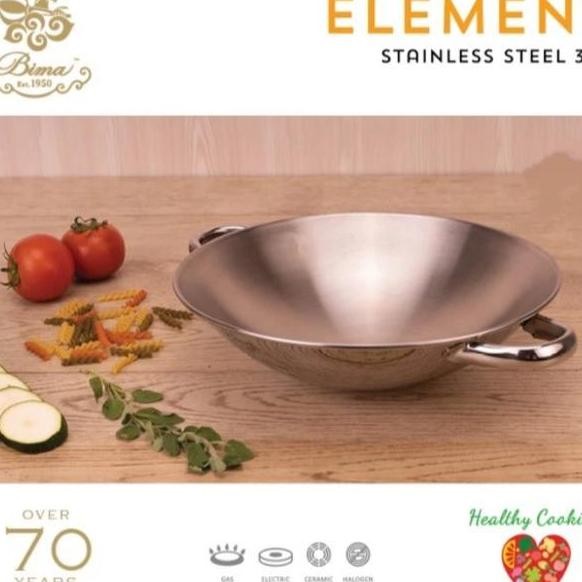 Wajan Element Bima Stainless Sus 304