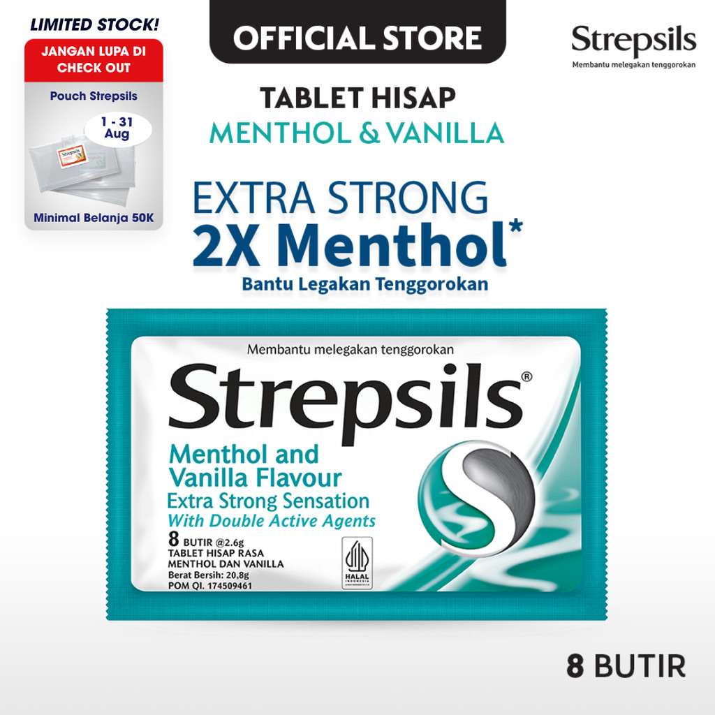 

Strepsils Extra Strong 8s - Permen (Tablet Hisap) Pelega Tenggorokan