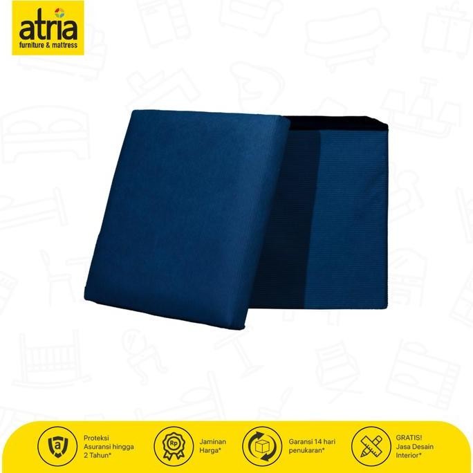 Bangku Lipat Atria Klein Foldable Storage Ottoman 38X38X38Cm Grey/Navy