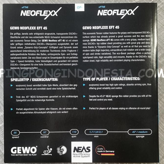 GEWO Neoflexx eFT 45 - Karet Pingpong Rubber Tenis Meja Bet Bat