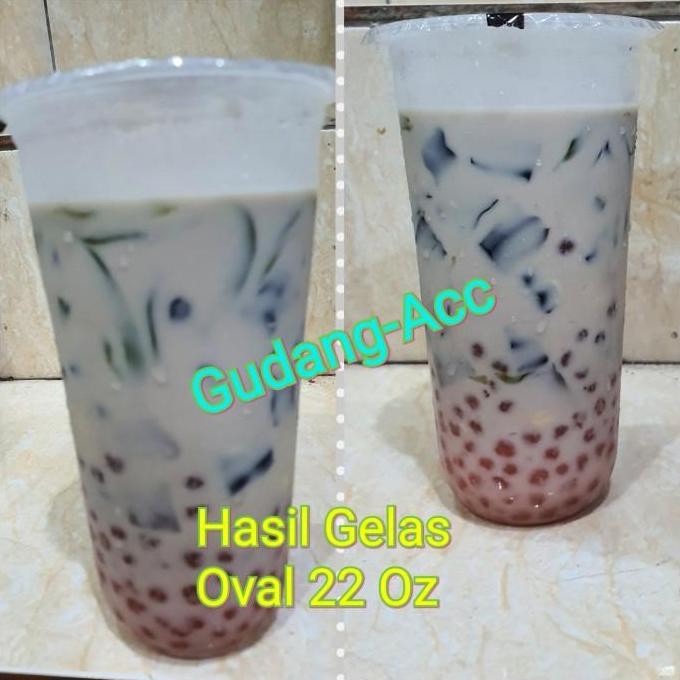 (Allthebest) Gelas Oval 22oz Cup Oval 22oz Gelas Plastik Oval 22 oz isi 50buah