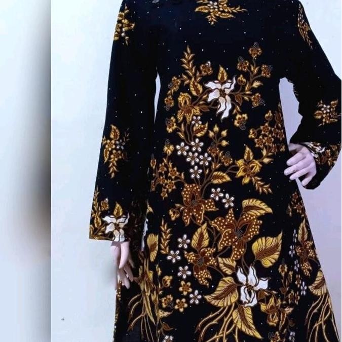 (Allthebest) TUNIK BATIK WANITA KEKINIAN WARNA HITAM UNGGUL JAYA