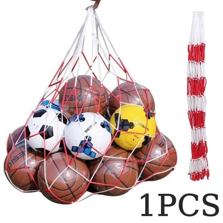 DF98>> Tas Jaring Bola Sepak Bola Jaring Bola Sepak Kapasitas Besar Kantong Original Kapasitas 10 Bo